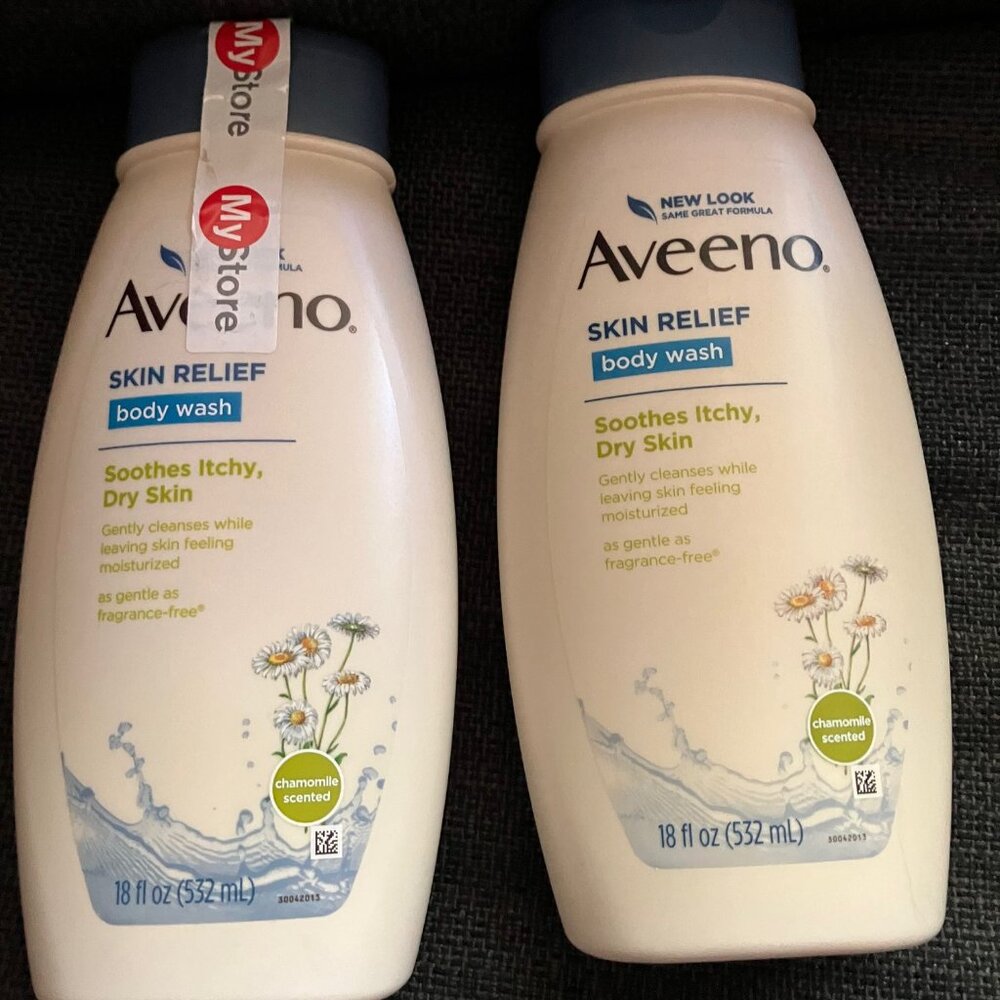 2 x Aveeno Skin Relief Body Wash Chamomile Scented 18 fl oz (532 mL)